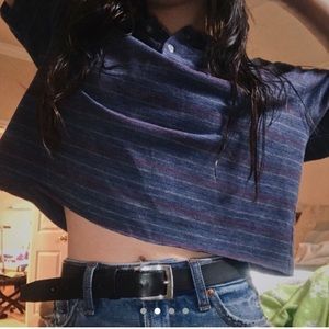 vintage cropped men’s collared shirt